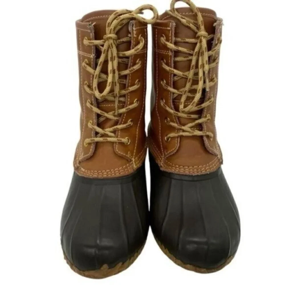 Khombu Women's Letty Leather Duck Boots Waterproof